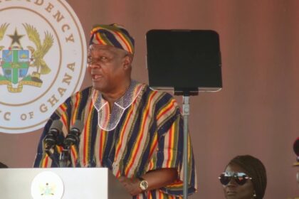 Ghana's President John Mahama addressing 69th Independence Day Celebrations at Presidency