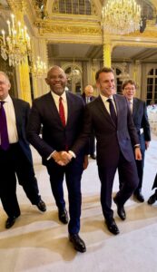 African Business Mogul Tony Elumelu dines with French President Macron