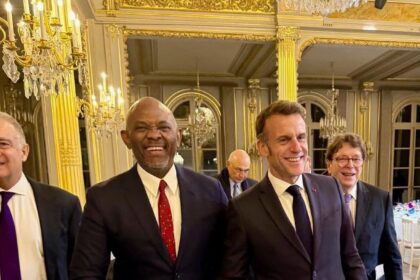 African Business Mogul Tony Elumelu dines with French President Macron