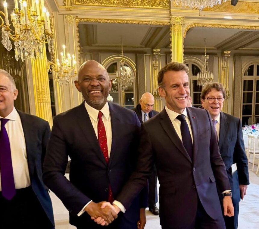 African Business Mogul Tony Elumelu dines with French President Macron