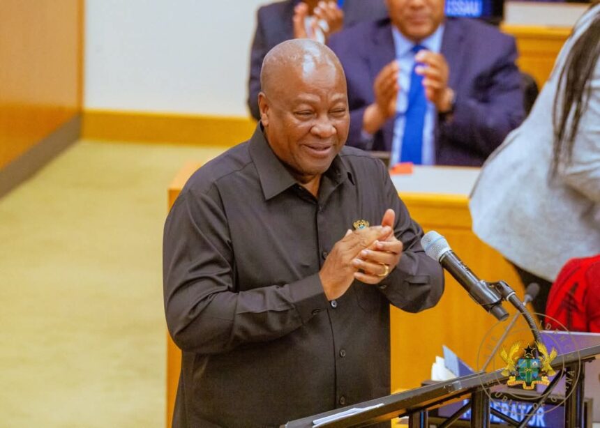 President John Mahama speaking at UN on Reparations.