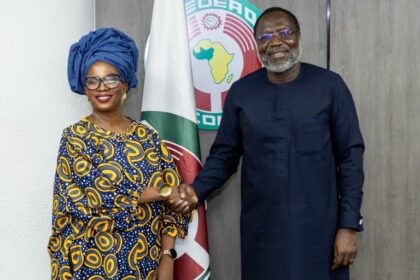 Commissioner for Infrastructure, Energy and Digitalisation of African Union Commission, H.E Ms Lerato Mataboge, meets President of the Economic Community of West African States (ECOWAS) Commission, H.E Dr Omar Alieu Touray