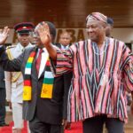 President John Dramani Mahama welcomes President of Zimbabwe, H.E. Emmerson Dambudzo Mnangagwa to Accra, Ghana.