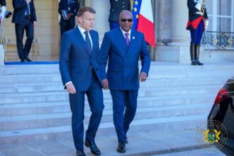 President John Mahama (Right) & President Emmanuel Macron (Left)