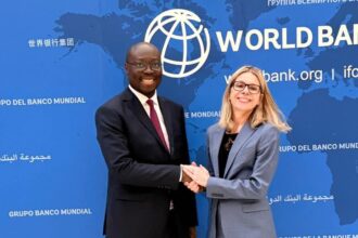 Finance Minister Ato Forson with Anna Bjerde, Managing Director for Operations at World Bank in DC.
