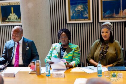 Vice President Jane Naana Opoku Agyemang-in Kente in Barcelona, Spain.