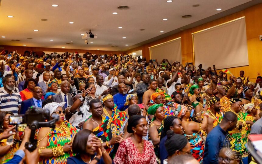 Vice President Jane Naana Opoku Agyemang addresses audience in Spain.
