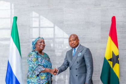 Samuel Okudzeto Ablakwa (MP) with Deputy Minister for Foreign Affairs and International Cooperation of the Republic of Sierra Leone, Mrs. Francess Piagie AlghaliSamuel Okudzeto Ablakwa (MP) and the Deputy