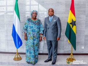 Samuel Okudzeto Ablakwa (MP) with Deputy Minister for Foreign Affairs and International Cooperation of the Republic of Sierra Leone, Mrs. Francess Piagie AlghaliSamuel Okudzeto Ablakwa (MP) and the Deputy