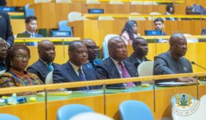 President Mahama with Ghana's delegation to the UN- April 2026.