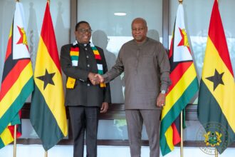 President John Dramani Mahama holds bilateral meeting with President of Zimbabwe, H.E. Emmerson Mnangagwa.