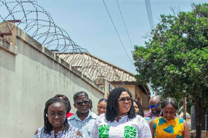 Minister for Gender, Children and Social Protection, Dr. Agnes Naa Momo in Weija.