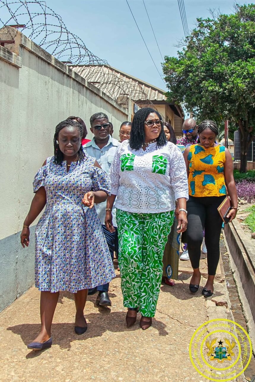 Minister for Gender, Children and Social Protection, Dr. Agnes Naa Momo in Weija.