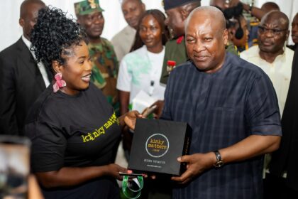 Lydia Forson-Left with President John Mahama -Right,