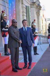 President John Mahama-Ghana -LeftPresident Emmanuel Maron-France- Right