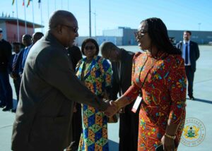 President Mahama back home from France