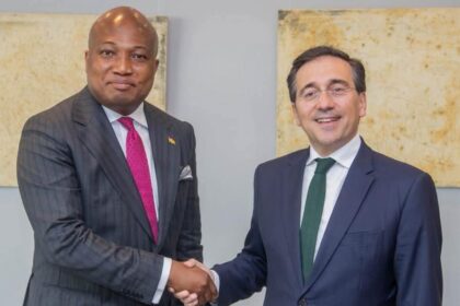 Samuel Okudzeto Ablakwa - Ghana- Left. José Manuel Albares Bueno- Spain-Right