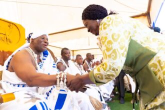 Vice President Jane Naana Opoku Agyemang at Aboakyir Festival in Central Region.