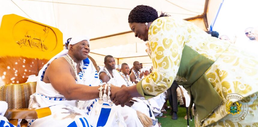 Vice President Jane Naana Opoku Agyemang at Aboakyir Festival in Central Region.