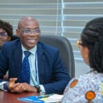 Emmanuel Obodail with Gender Minister, Dr Naa Momo Lartey