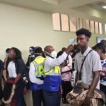 South African Returnees screening at Accra International Airport.