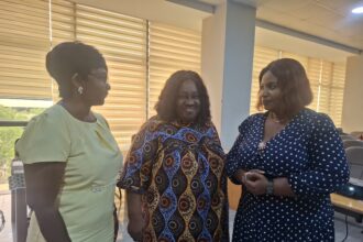 Rebecca Ekpe, Right with Dr. Esther Ofei Aboagye and Beatrice Asamani-Savage.