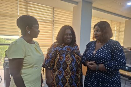 Rebecca Ekpe, Right with Dr. Esther Ofei Aboagye and Beatrice Asamani-Savage.
