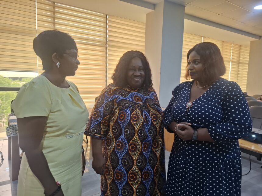 Rebecca Ekpe, Right with Dr. Esther Ofei Aboagye and Beatrice Asamani-Savage.