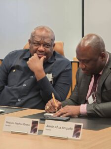 Ghana' Ambassador to US- Left- meets with officials from Microsoft.