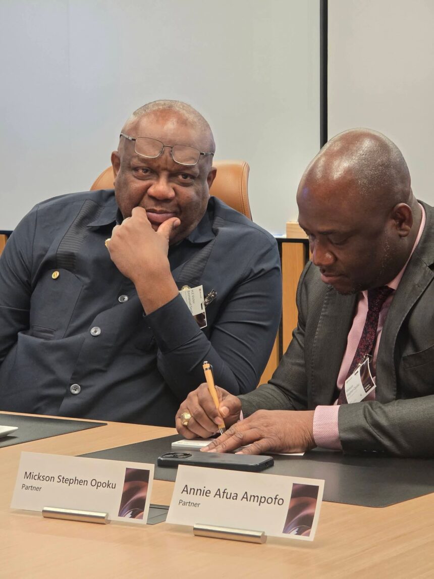 Ghana' Ambassador to US- Left- meets with officials from Microsoft.