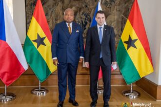 Ghana’s Foreign Minister, Okudzeto Ablakwa and his Czech counterpart, H.E. Petr Macinka, in Prague.