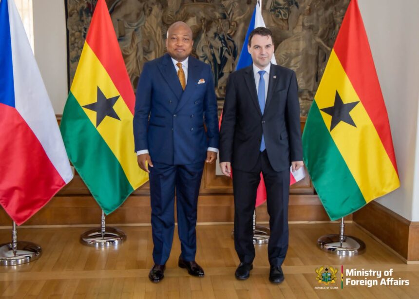 Ghana’s Foreign Minister, Okudzeto Ablakwa and his Czech counterpart, H.E. Petr Macinka, in Prague.