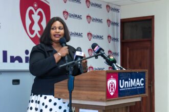 Rebecca Ekpe, Vice President, Ghana Journalists Association, GJA, speaking at a World Press Freedom Day Event at the Universityof Media Arts and Communication (UniMAC) in Accra.