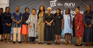 Rebecca Ekpe, GJA Vice President (Second from Right), joins dignitaries at forum on Domestic Violence in Accra