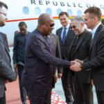 President John Dramani Mahama arrives in Minsk, Republic of Belarus. 