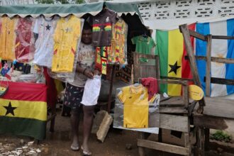 World Cup paraphernalia at Oxford Street Osu in Accra., Ghana