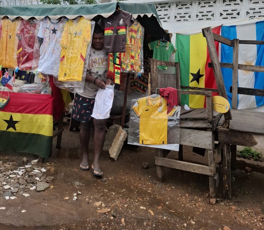 World Cup paraphernalia at Oxford Street Osu in Accra., Ghana