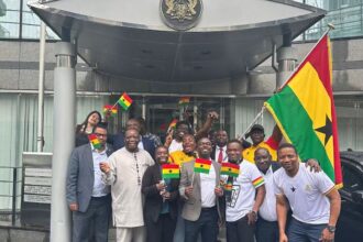 Ghana Embassy Staff in Tokyo Rally Behind Black Stars During FIFA World Cup Match