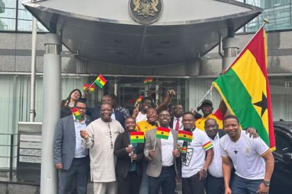 Ghana Embassy Staff in Tokyo Rally Behind Black Stars During FIFA World Cup Match