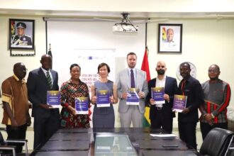 Officials of Ghana Police Service and EOCO collaborate.