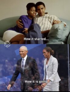 Barack and Michelle Obama at the opening of the Presidential Center in Chicago.
