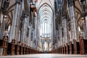 FILED - FILE PHOTO - An interior view of the of Cologne Cathedral. Photo: Federico Gambarini/dpa
