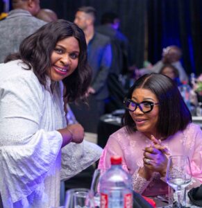 Matilda Asante Asiedu- 2nd Deputy Governor, Bank of Ghana, exchanging pleasantries with Rebecca Ekpe, Vice President, Ghana Journalists Association, GJA