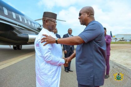 President Mahama-(right) with Sierra Leone President ,Julius Maada Bio