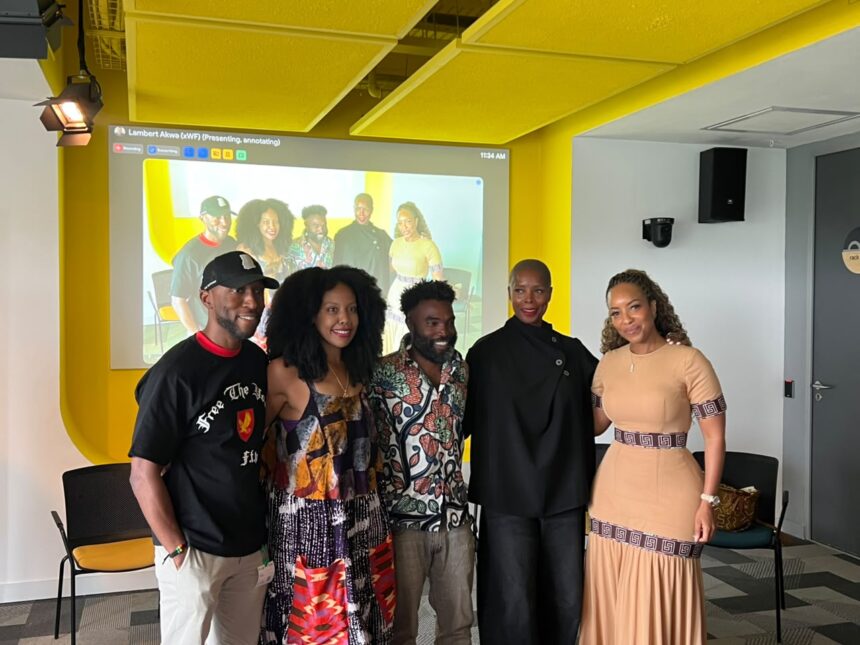 Ghanaian actress and producer Joselyn Dumas with other creators.