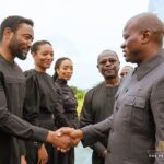 Kimathi Rawlings-left receives greetings fromPresident of the Gabonese Republic, Brice Clotaire Oligui Nguema.
