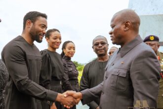 Kimathi Rawlings-left receives greetings fromPresident of the Gabonese Republic, Brice Clotaire Oligui Nguema.