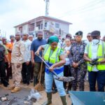 Vice President, Naana Jane Opoku Agyemang joins in the National clean-up