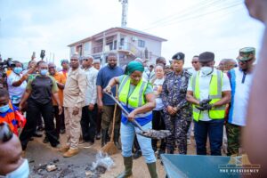 Vice President, Naana Jane Opoku Agyemang joins in the National clean-up