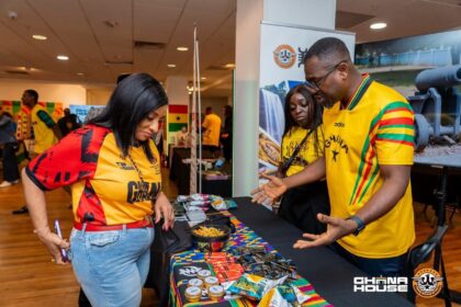 Her Excellency Zita Benson, Ghana's High Commissioner to UK and Abeku Santana- Deputy CEO Tourism Authority showcase Ghana at Glasgow Games.